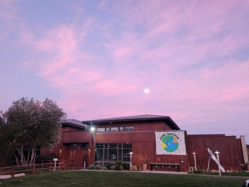 A purple and pink sunset.